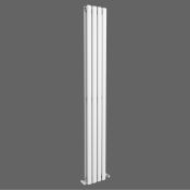 NEW (G159) Gloss White Double Oval Tube Vertical Radiator 1800x240mm. RRP £239.99. 1800x240mm ...