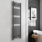 New (G114) 1600x450mm - 20mm Tubes - Anthracite Heated Straight Rail Ladder Towel Radiator. RR...