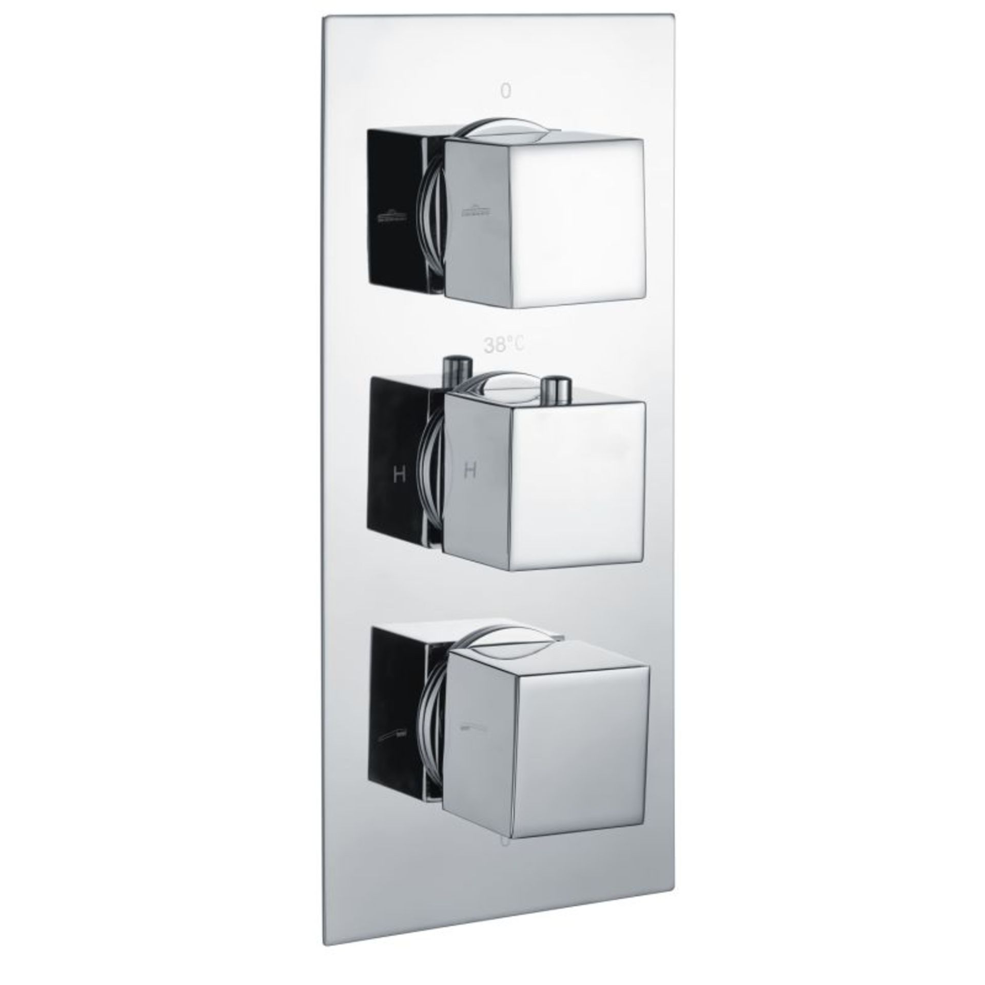 New (T166) Thermostatic Concealed Shower Valve Square Handle 2 Way.