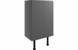 New (T154) 600mm - Valesso 2 Door Base Unit - Onyx Grey Gloss - Standard Depth. RRP £485.99. D...