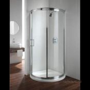 New Twyford Hydr8 880mm Bow Quadrant Enclosure Chrome Plated. RRP £463.99. Aluminium Frame 8mm...