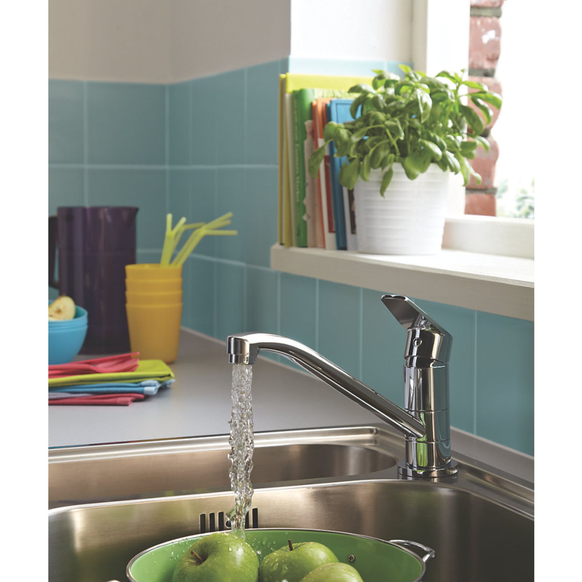 NEW (MC142) BRISTAN CINNAMON MONO MIXER KITCHEN TAP CHROME. Surface-Mounted with Long-Armed Spo...