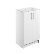 New (T109) Volta White Gloss Vanity Unit No Top. 500mm. RRP £295.00. The Minimalist Lines Of ...