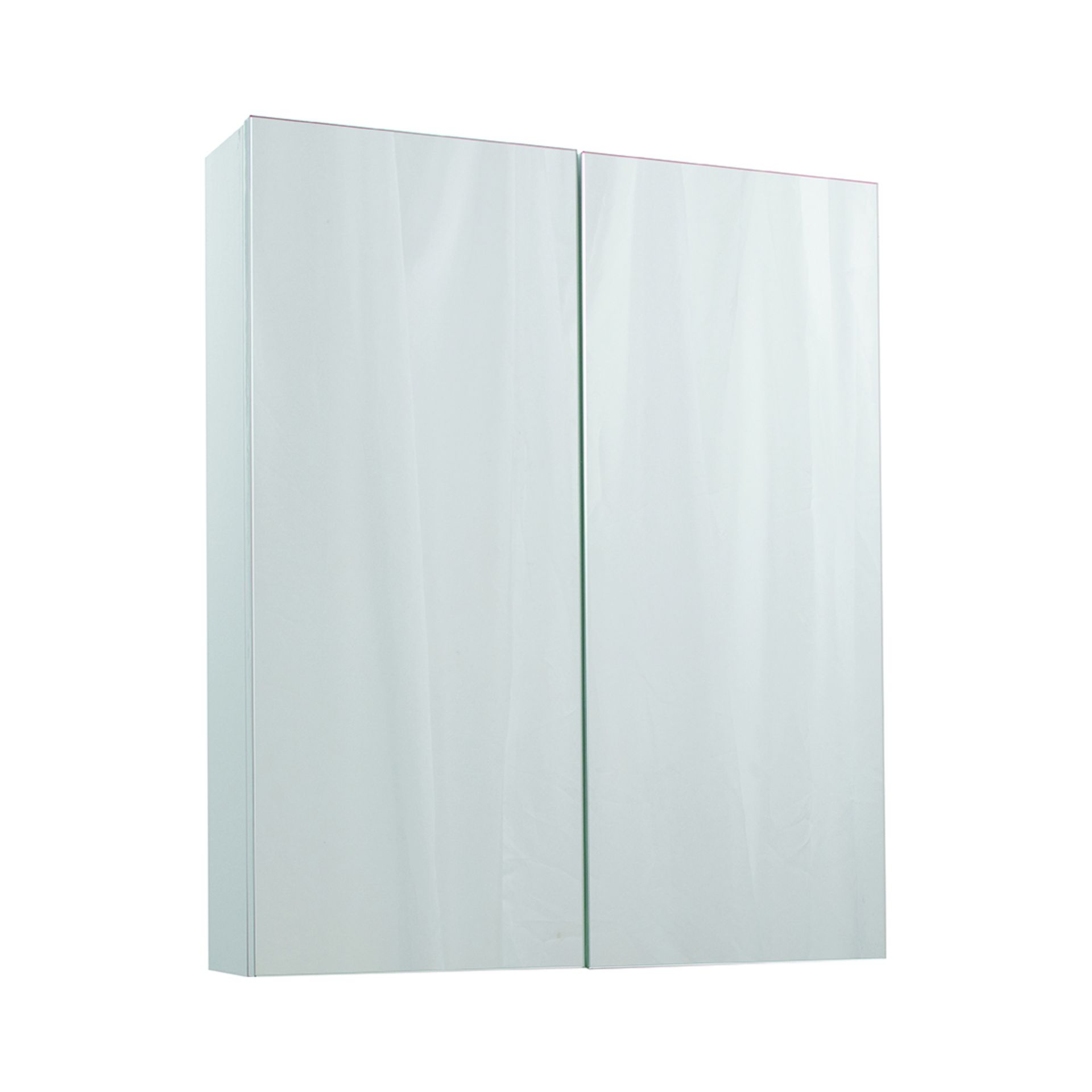 New (T140) Belle And Fresco Gloss White 600mm 2 Door Mirror Cabinet. RRP £277.55. - Image 2 of 2