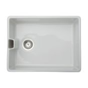 New (T163) Prima White Fire Clay 1 Bowl Belfast Kitchen Sink. 595 x 455 x 250mm (Wxdxh). Belfas...
