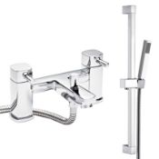 New (T183) Hampton Bath Shower Mixer Tap & Shower Kit. Modern Design Shower Head And 150Cm Ho...