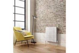 New & Boxed 600x600mm Gloss White Double Flat Panel Horizontal Radiator - Premium. RRP £564.99...