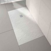 New 1800x900mm Rectangular White Slate Effect Shower Tray. Handcrafted From High-Grade Stone R...