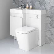 New & Boxed 906mm Olympia Gloss White Drawer Vanity Unit - Florence Pan, Left Hand. Basin, Uni...