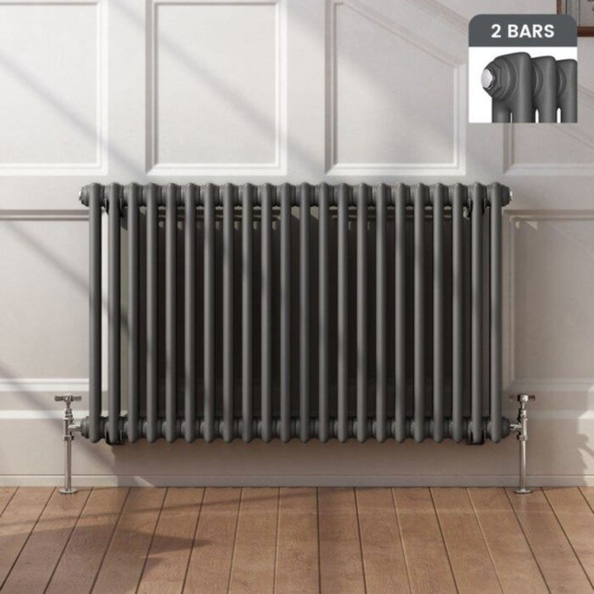New 600x1008mm Anthracite Double Panel Horizontal Colosseum Traditional Radiator. Rca564.Rrp ?...