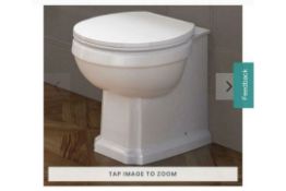 NEW & BOXED Cambridge Traditional Back to Wall Toilet & White Seat. CCG629BWP.Traditional feat...