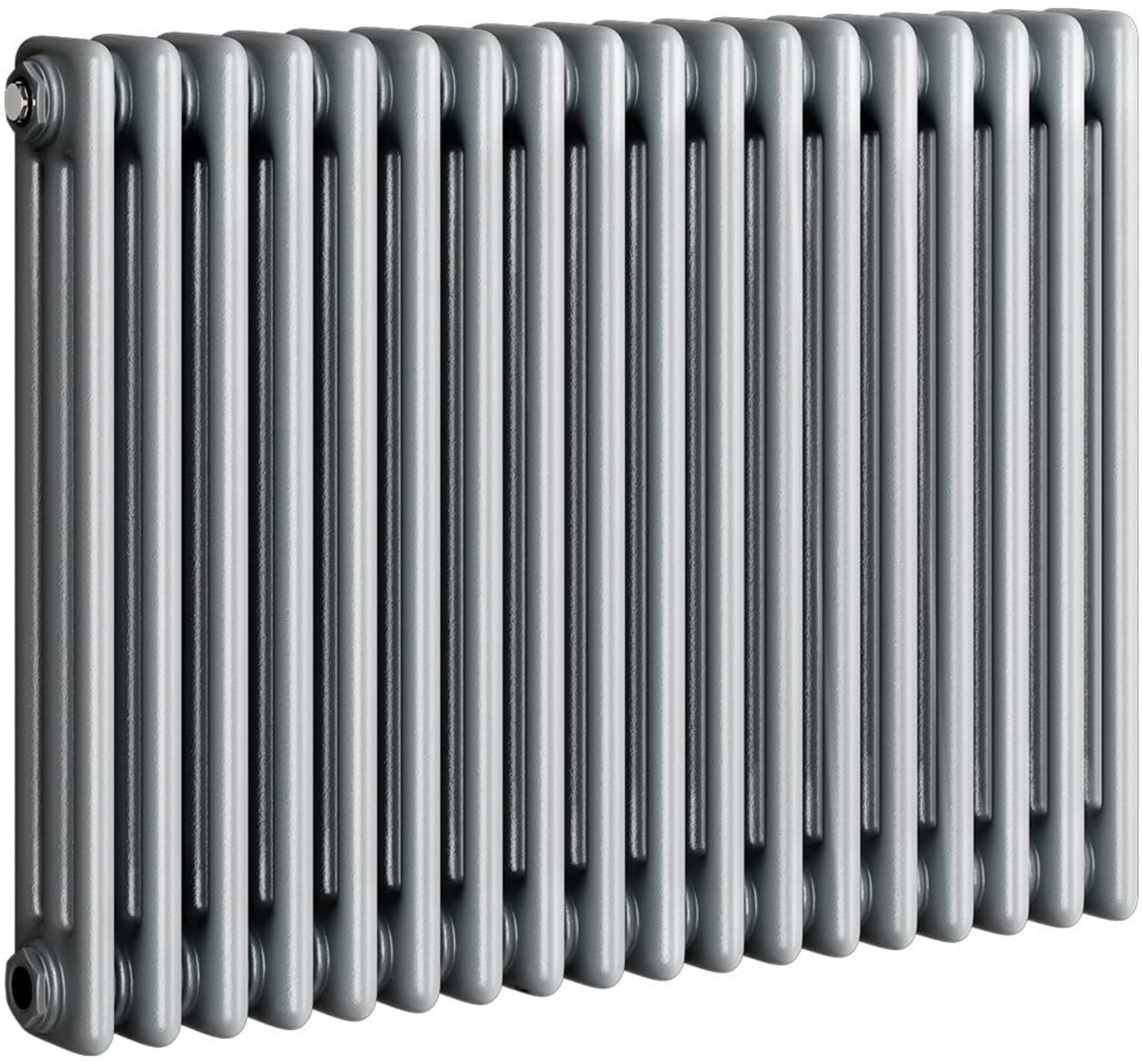 New 600x1226mm Horizontal Column Radiator Designer Colosseum Triple Panel. Rrp £564.99. Silver... - Image 3 of 3
