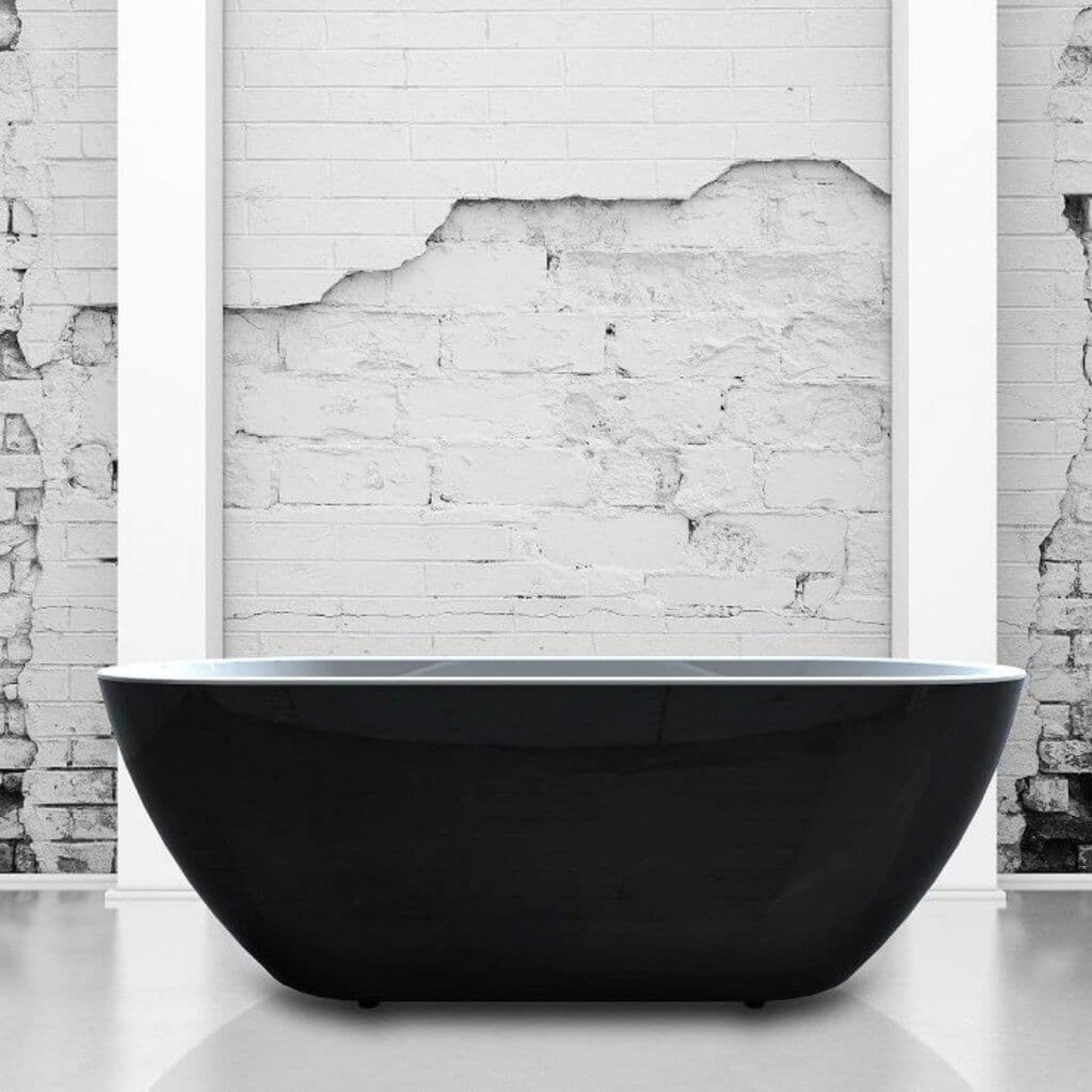 New (W2) 1655x740mm Round Double Ended Black Freestanding Bath. RRP £2,337. Elegant, Contempor... - Image 3 of 4