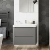 New (W21) Lambra 600 2 Drw W/Hung - Matt Dust/Gry. RRP £545.00. Comes Complete With Basin. The...