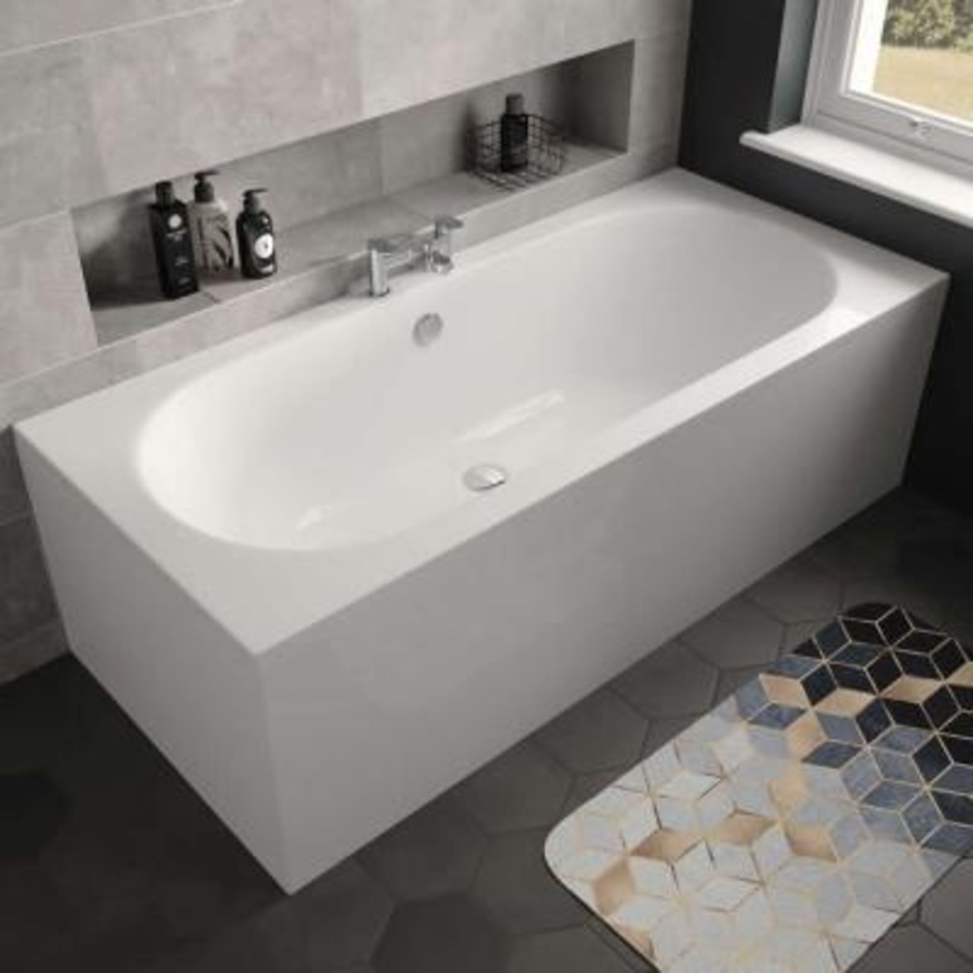 (W32) 1600x750mm New Square Double Ended Bath. RRP £349.99.Manufactured In The Uk Sanitary Grade - Image 2 of 2