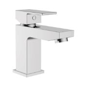 New (W51) Cubix Chrome Basin Mono Mixer & Slotted Sprung Basin Waste. Featuring A Square Body W...
