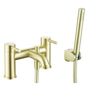 New (W135)Pesca Brushed Brass Bath Shower Mixer. Colour: Gold Material: Brass