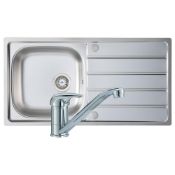 New (W151) Prima+ 1.0 Bowl Sink & Tap Pack - Polished Stainless Steel / Chrome | Cpr041. Includ...