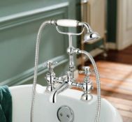 New & Boxed Victoria II Bath Shower Mixer - Traditional Tap With Hand Held. Tb35. Chrome Plated...