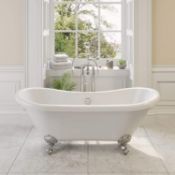 New (Y5) 1760x700mm Roll Top Double Ended Slipper Bath. Stylish And Traditional Roll Top Edge I...