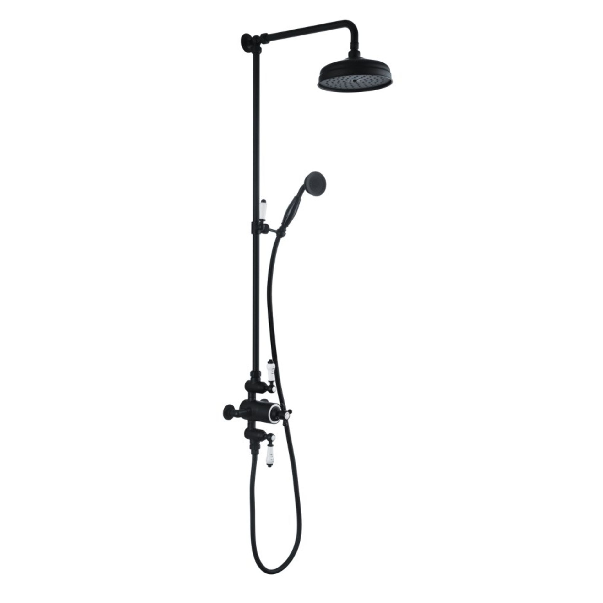 New & Boxed Black Traditional Thermostatic Exposed Mixer Shower Set. Sp6815B. 8" Head + Hands... - Image 2 of 2