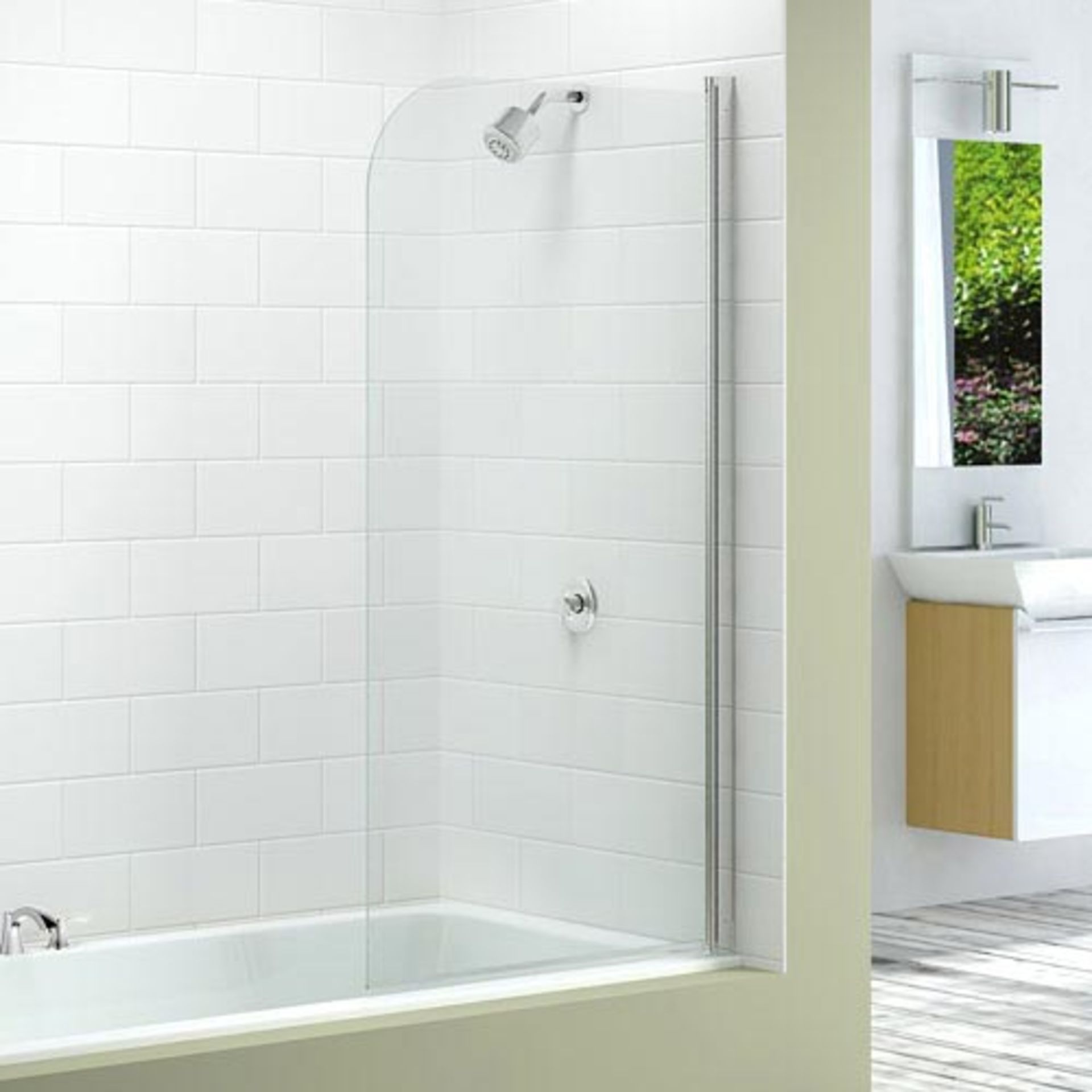 New (Y160) 1500x800mm Single Curved Bathroom Screen