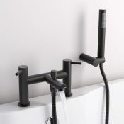 New & Boxed Matte Black Bath Shower Mixer Tap Iker. RRP £179.99. Tb3020. Contemporary Urban Ma...