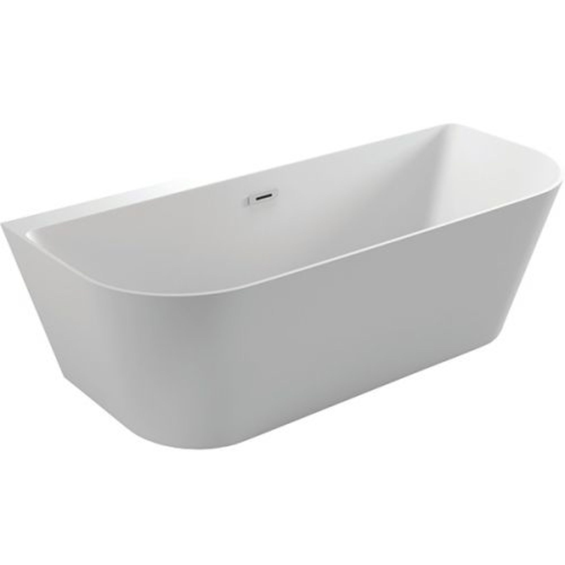 New (Y4) 1500x750mm Modern Freestanding D Shape Bath. RRP £1,401.99. White Acrylic Finish Sup... - Image 2 of 2