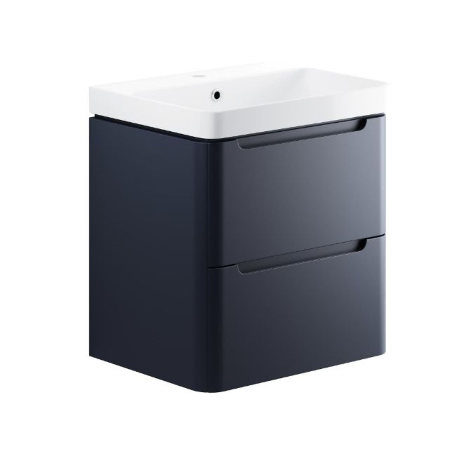 New (Y27) Lambra 600mm 2 Drawer Wall Hung Vanity Unit - Matt Indigo. RRP £523.99.Comes Comple... - Image 3 of 3