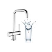 New (Z77) Prima Plus 3 In 1 Hot Water Chrome Kitchen Mixer Tap. Contemporary Boiling Water Kitc...