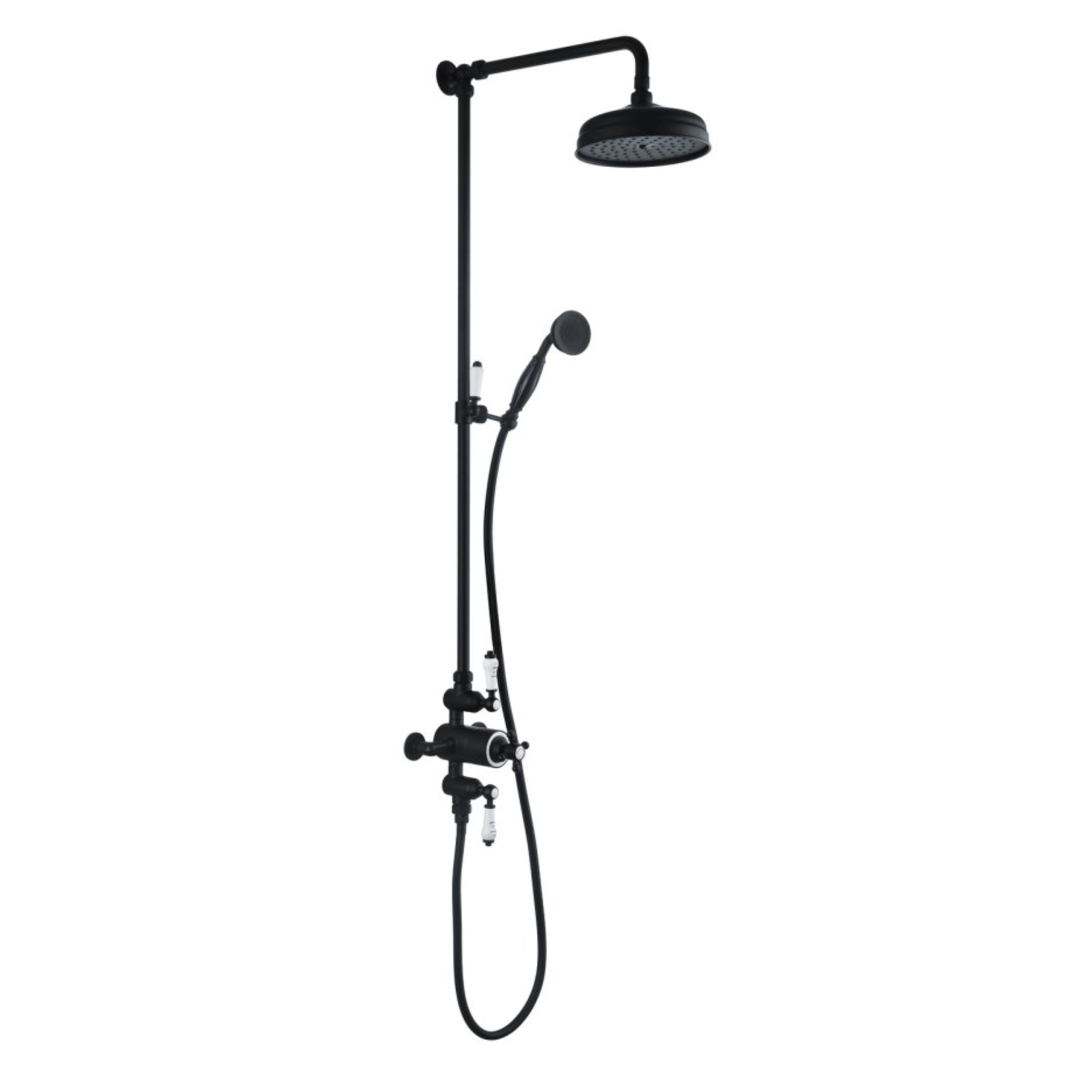 New & Boxed Black Traditional Thermostatic Exposed Mixer Shower Set. Sp6815B. 8" Head + Handse... - Image 2 of 2