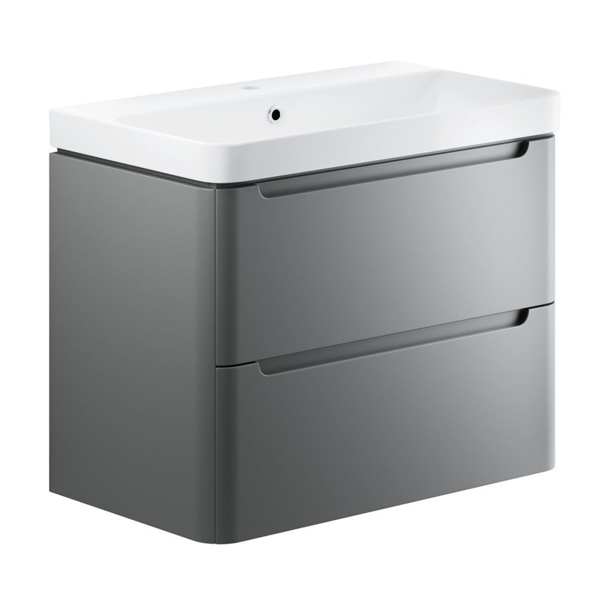 New (Z10) Lambra 800mm 2 Drawer Wall Hung Vanity Unit - Matt Grey. RRP £572.99. Comes Complete... - Image 2 of 2