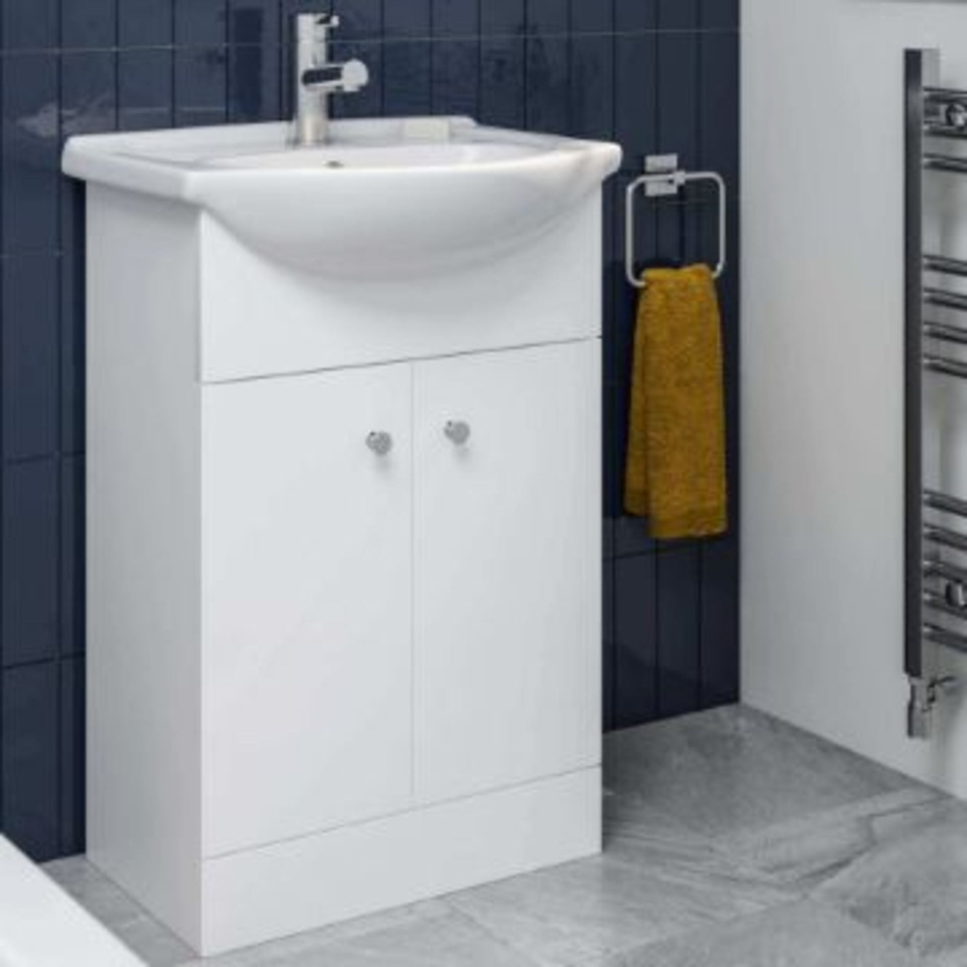 New & Boxed 550mm Quartz Basin Sink Vanity Unit Floor Standing White.RRP £399.99.Comes Compl... - Image 2 of 2