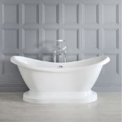 New (Z1) 1700x700mm Grace Freestanding Traditional Double Ended Bath With Base. RRP £1969.99. ...
