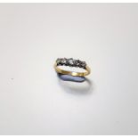 18Ct 5 Stone Gold & Diamond Half Hoop Ring