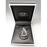 Vip Silver Plated Crystal Pendant & Necklace