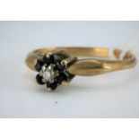 9Ct Gold Sapphire & Diamond Daisy Ring