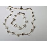 Vintage Napier Teardrop Crystal Silvertone Necklace & Bracelet