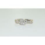 18Ct White Gold Diamond Square Ring