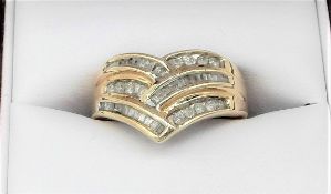 10Ct Yellow Gold Diamond Wishbone Ring
