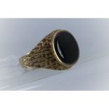 9Ct Yellow Gold Zircon Signet Ring