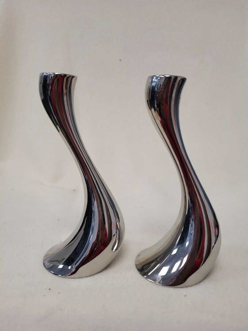 Set Of 2 Georg Jensen Cobra Candleholders - Image 3 of 6