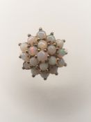 9Ct Yellow Gold Opal Cluster Ring