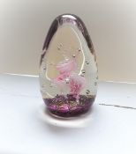 Selkirk Art Glass Egg Paperweight