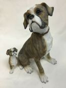 Hand Painted Boxer Dog With Puppy