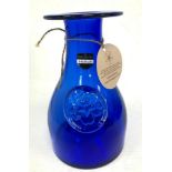 Award Winning Dartington Cobalt Flower Bottle Glass Vase