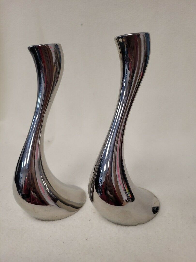 Set Of 2 Georg Jensen Cobra Candleholders - Image 2 of 6