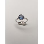 9Ct Gold Blue And White Topaz Ring