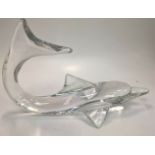 A Large Quality French Daum Glass Dolphin
