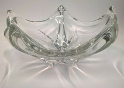 A Very Large French Daum Glass Five Point Starfish Bowl.